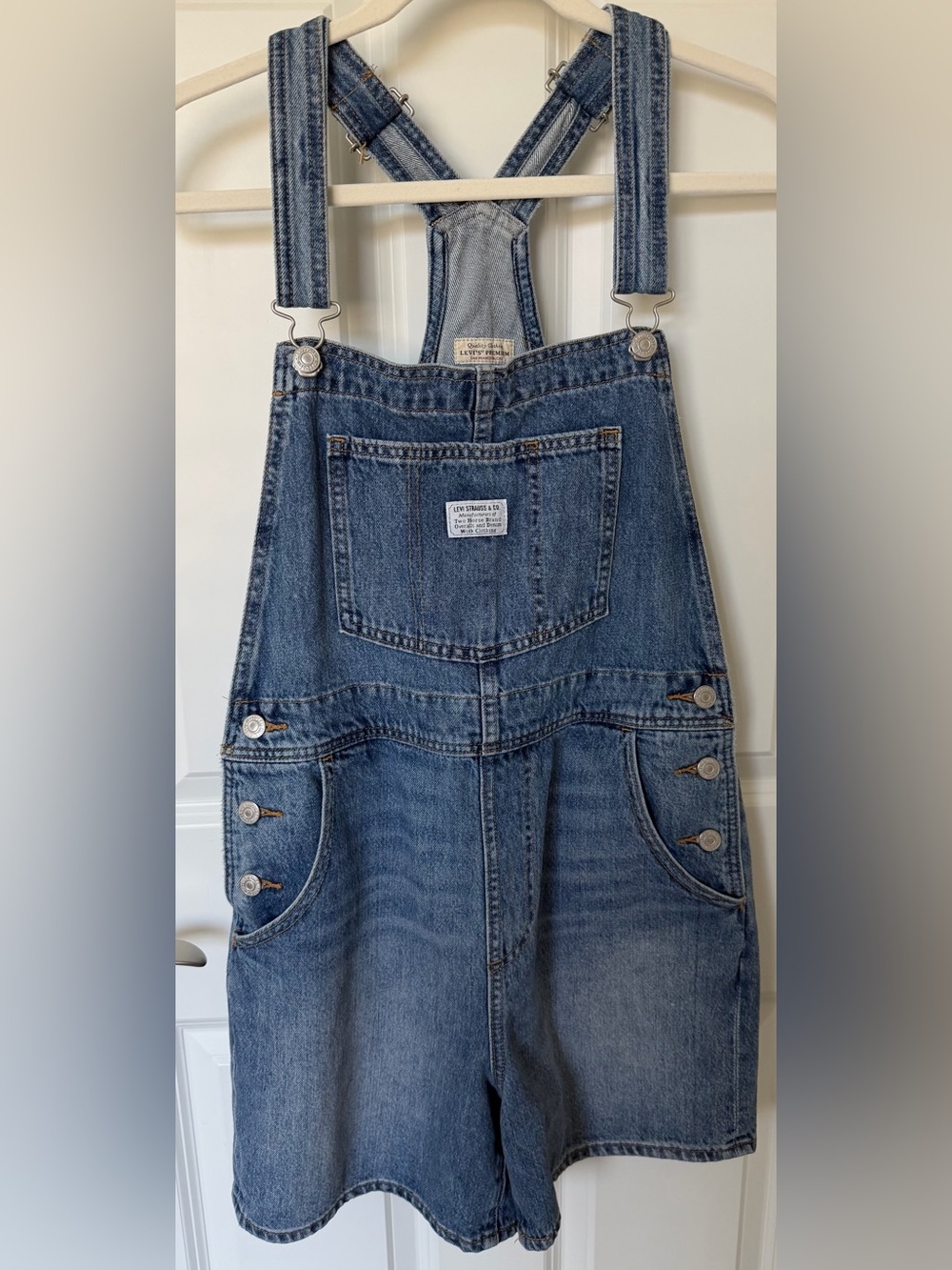 Levi's Light Blue Denim Overalls Bib with Branded Patch